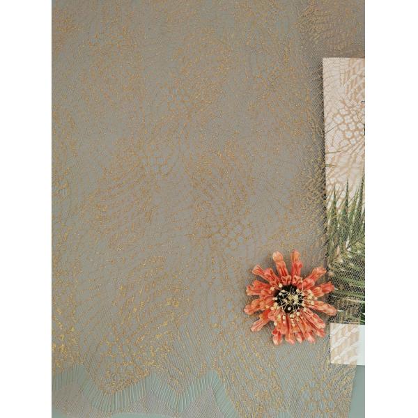 Ткань женщин ткани шнурка вышивки партии металлическая геометрическая