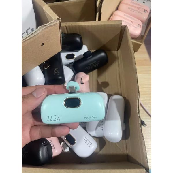 Mini Cordless Power Bank 5000mAh 20W PD Type C Fast Charging Capsule Portable Charger