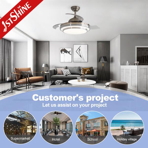 3000K/4500K/6000K Color Temperature Bathroom LED Ceiling Fan with Remote Control