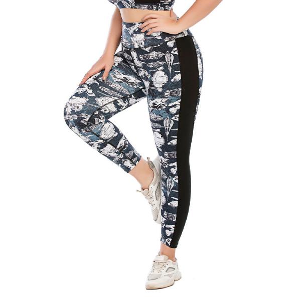 Oversized Patterned Yoga Pants Customized Hip Lifting Sports Leggings For Fat Lady