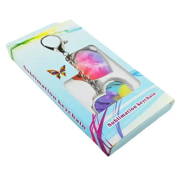 Double Hearts Sublimation Keychain Blanks Personalized Zinc Alloy Bag Buckles