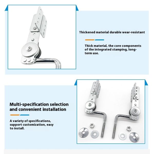 Wanjusheng Stainless Steel Furniture Hardware Adjustable Sofa Headrest Folding Mechanism Hinge Design Kitchen Living Room School