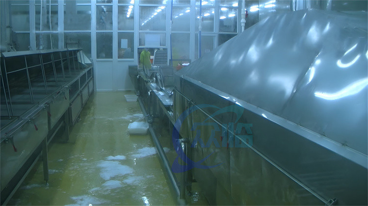 Sushi Shrimp Cooking Machine 1000KG Shrimp Boiling And Belt Steam Blanching