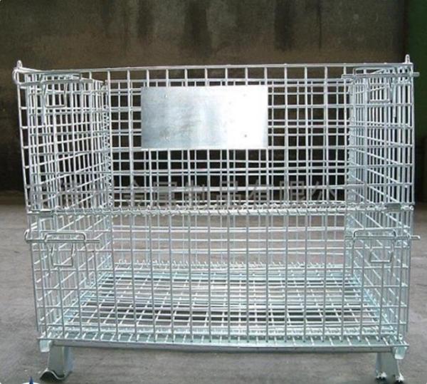 Galvanized Mesh Storage Cage Wire Mesh Container 4.8-6.0mm Wire Dia