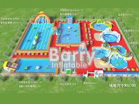 Equipo inflable comercial del parque del agua, parque de atracciones inflable del marco metálico