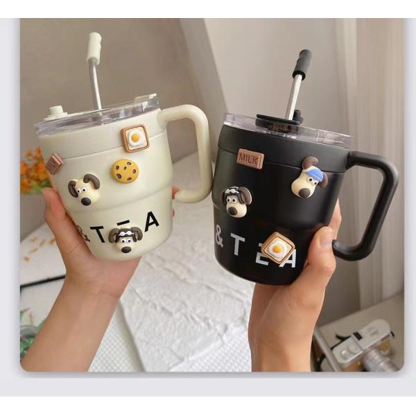 Double Wall Stainless Steel Tumbler with Handle and Straw Lids 16 Oz Vacuum Travel Coffee Mug