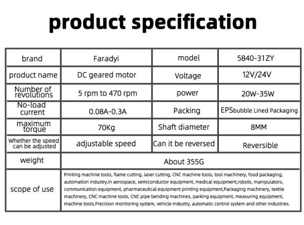 Faradyi Customized Long Life Worm Gear Motor 12v 24v Low Rpm Shaft Geared Electric Brush Brushless DC Motor For Machine Tools