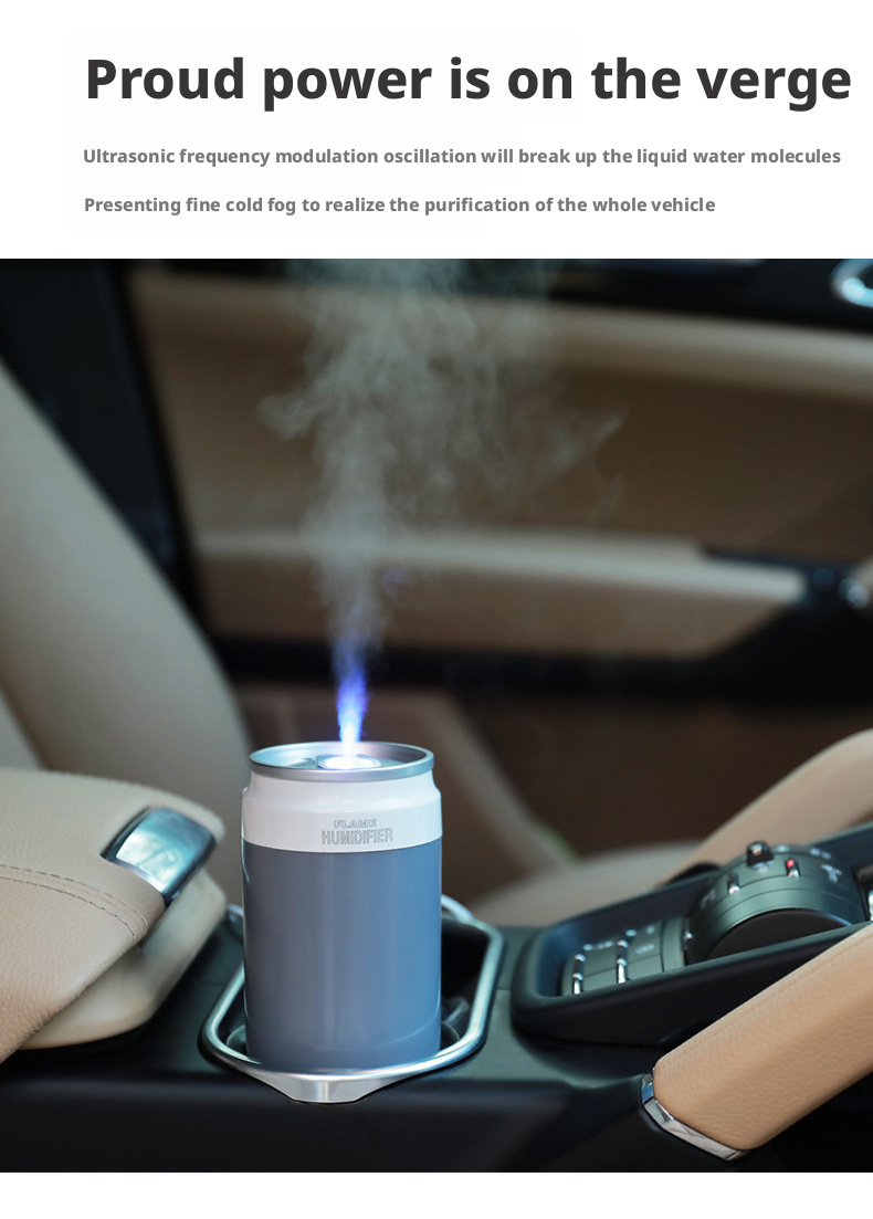 LED Light Car Ultrasonic Humidifier 200ml Plastic USB Car Air Humidifier OEM Color
