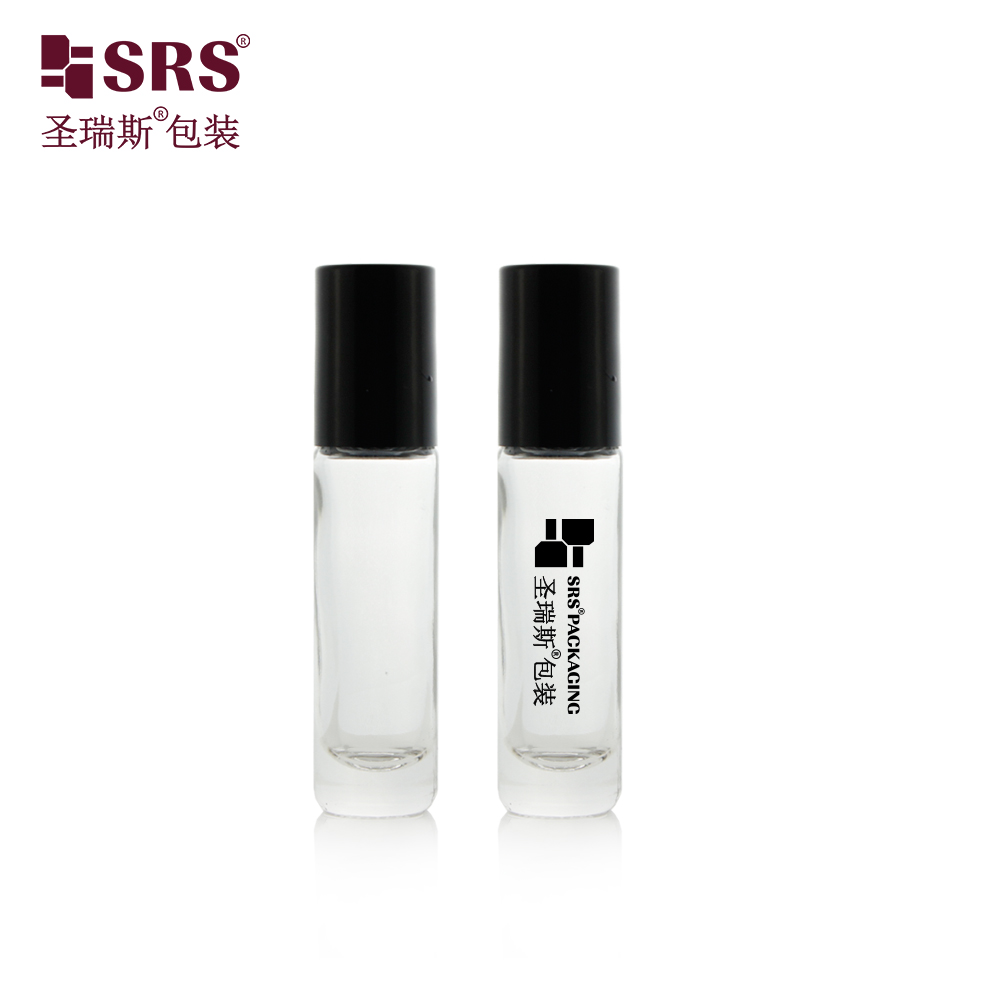 SRS Glass Roller Bottle 8ml Leak Proof Clear Glass Roll On Bottle with Steel Roller Ball for Perfume Essential Oil Fragrance