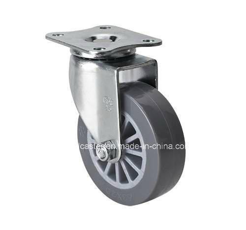 Edl Mini 2.5 35kg Plate Swivel PU Caster 26125-73 Zinc Plated Caster for Application