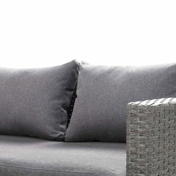 Rectangular Corner Dining Sofa Set with Rising Table AJUNION Rattan Garden Furniture