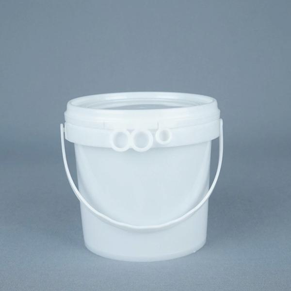 Stackable White Plastic Buckets Pail With Lids For Food Storage