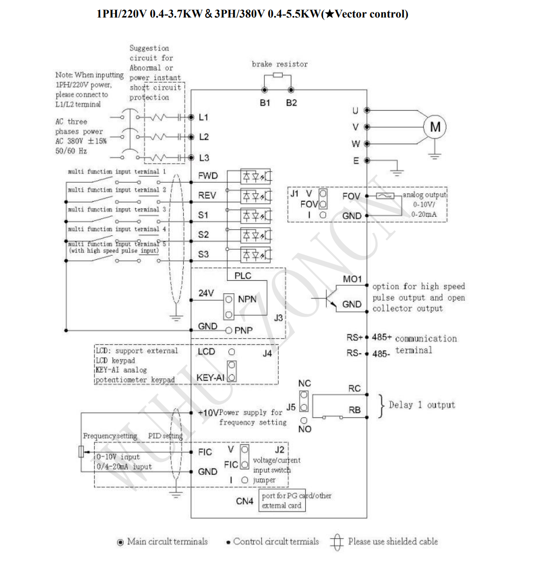 2.2kw 400v низковольтный инвертор с закрытой петлей Простая функция PLC