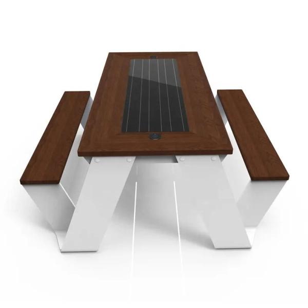 Outdoor Multifunctional Bench Smart Solar Powered Tables And Chairs