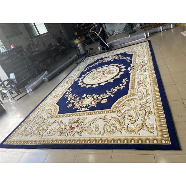 Handmade Turkish Silk Marine Carpet with Customized Trellis Pattern and Craftsmanship