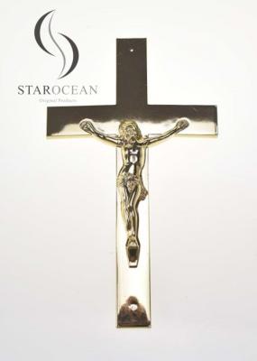 Golden PP Recycled Material Catholic Funeral Cross Classic Style ECO Friendly PF-02