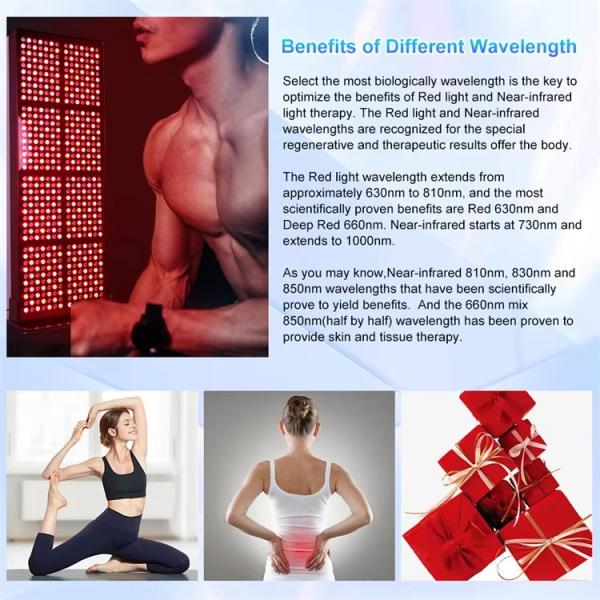5wavelengths 1000W 210pcs LED Lamps Infrared Red Light Therapy Panel Device