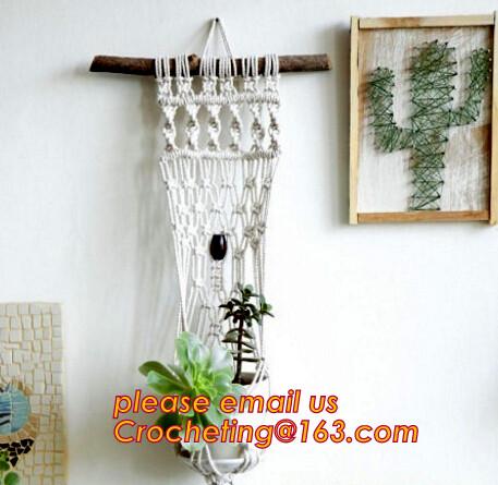 Wholesale 2 Pack Plant Hanger with Ring Jute 4 Leg 43.5 Inches for Indoor Outdoor Ceiling Deck Balcony Round and Square