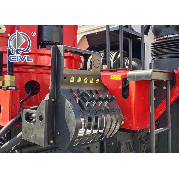 5000kg Knuckle Vehicle Mounted Cranes in White Red , Boom Truck Crane SQ5ZK3Q