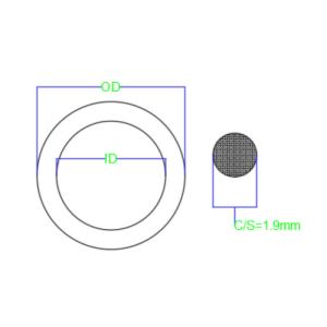 NBR Rubber O Ring JIS P Standard Wire Diameter 1.9mm Heat Resistant 90 Shore A