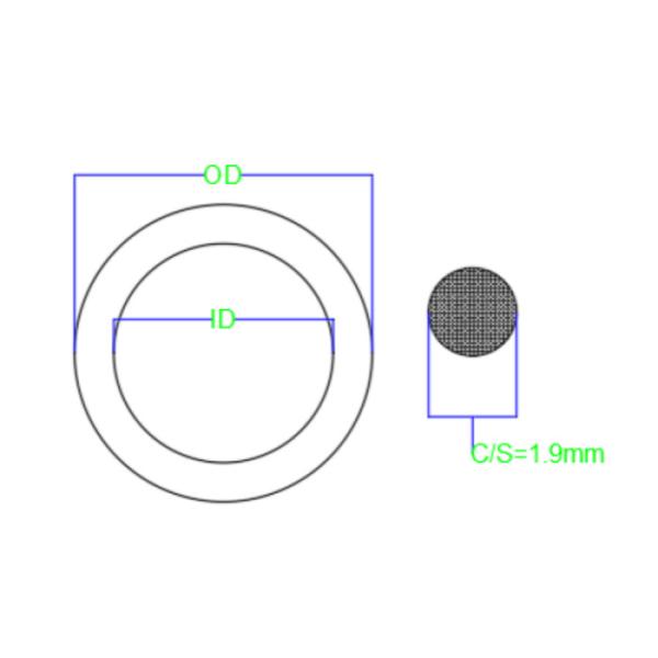 NBR Rubber O Ring JIS P Standard Wire Diameter 1.9mm Heat Resistant 90 Shore A