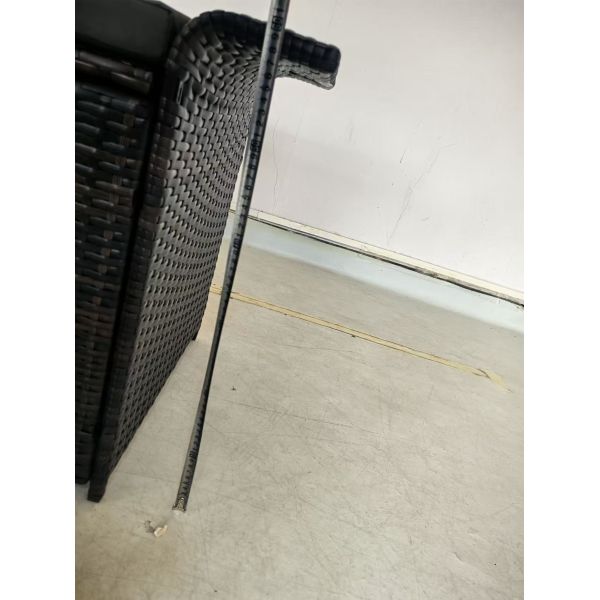 Dual-Tone PE Rattan Outdoor Storage Bench 255L Large Capacity Patio Garden Storage Box with Galvanized Steel Frame