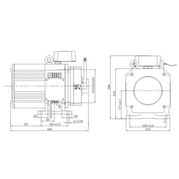 Load 450kg Villa Lift Gearless Elevator Machine For Lift Parts