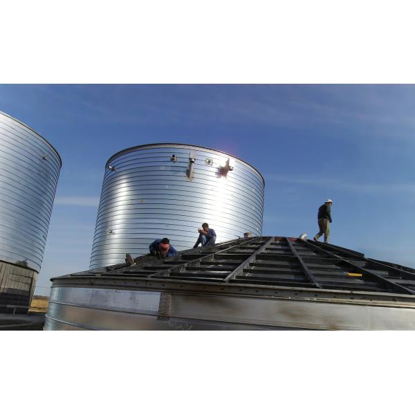 Easy Install Galvanized Steel Silo Spiral Design For Bulk Chemical Storage