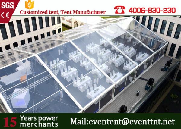 15 Meter large clear transparent wedding Tent Custom For Conference - 30 ℃ To + 70 ℃ Working Temperature