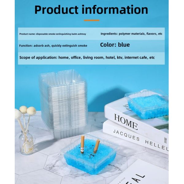 Portable Creative Crystal Disposable Ashtray Lazy No-Wash Anti-Odor Sand Extinguisher Wholesale Adhesive Paper Film