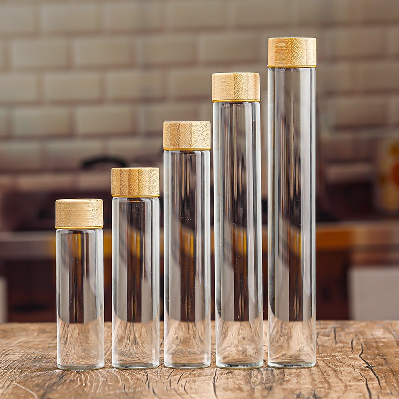 Durable Flat Bottom Glass Test Tubes Empty Jars Glass Bottle With Aluminum Screw Cap