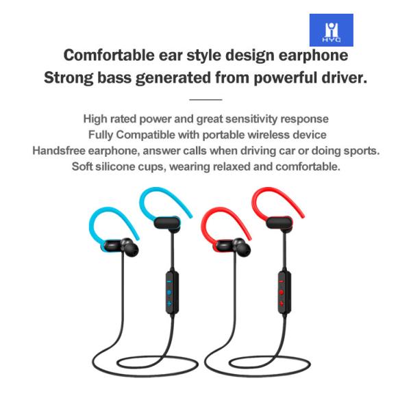 OEM Gel Earhook 100dB Sports Bluetooth Earphones With Low Latency