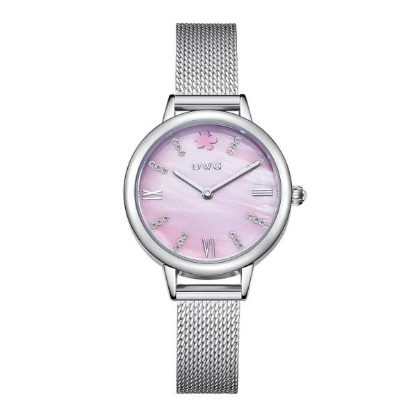 Alloy MOP Dial Steel Mesh Band Watch Women With Japan Quartz Movement