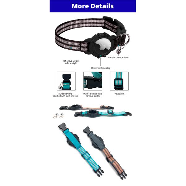 Airtag Cat Collar Holder With Bell Pet Collar Cats And Small Dogs