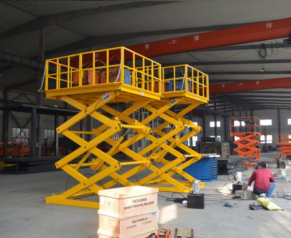 Stable And Safe Stationary Hydraulic Scissor Lift For Cargo Transportation