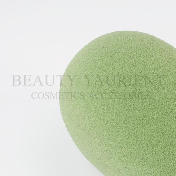 ISO9001 Green Cosmetic Powder Puff Egg Shaped Makeup Sponge Latex Free