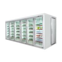 Refrigerador/paseo de cristal refrigerados de la exhibición de la puerta en congelador de ráfaga con el estante de exhibición para la carne y la verdura