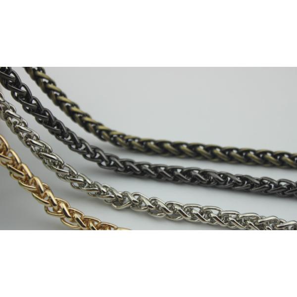 Super quality cheaper twist flower light gold 7 mm width iron metal handbag chain