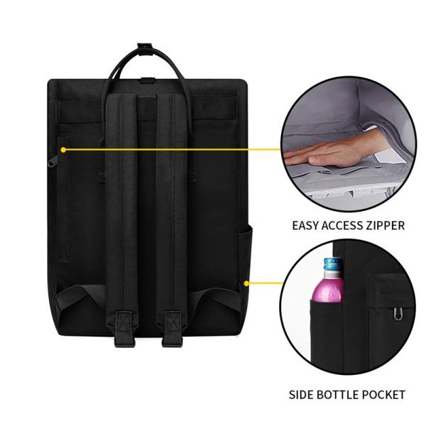 Canvas Custom Logo Waterproof Rolltop Bag 40cm Rolltop Laptop Backpack