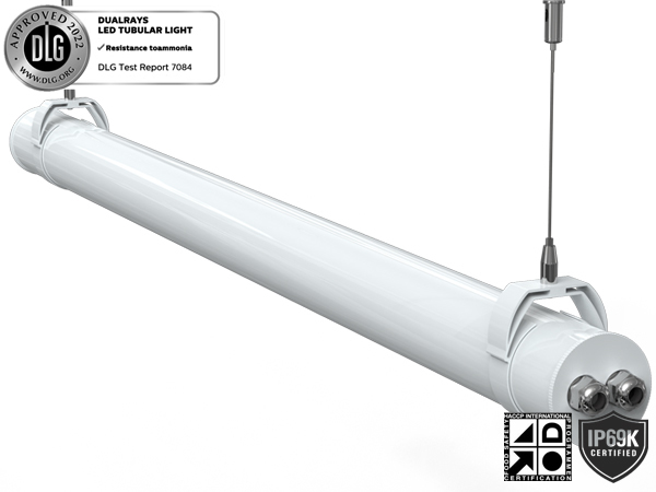 1.2m 40W 130LPW TB7 LED Tubular Light Anto-UV Ammonia For Farm DIP Switchable Power and 3CCT