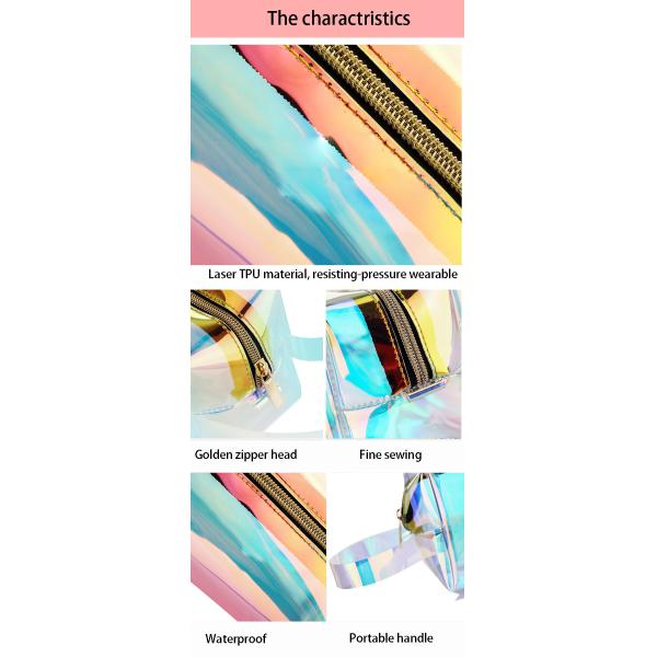 Transparent laser TPU cosmetic bag small portable lady ins wind super fire makeup bags with large capacity