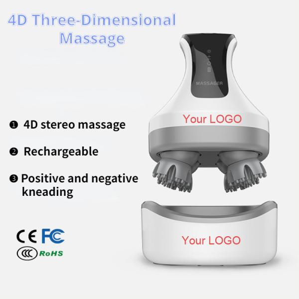 Masajeador de cabeza eléctrico impermeable ABS de silicona para aliviar el estrés Masajeador de cabeza 3 modos de masaje
