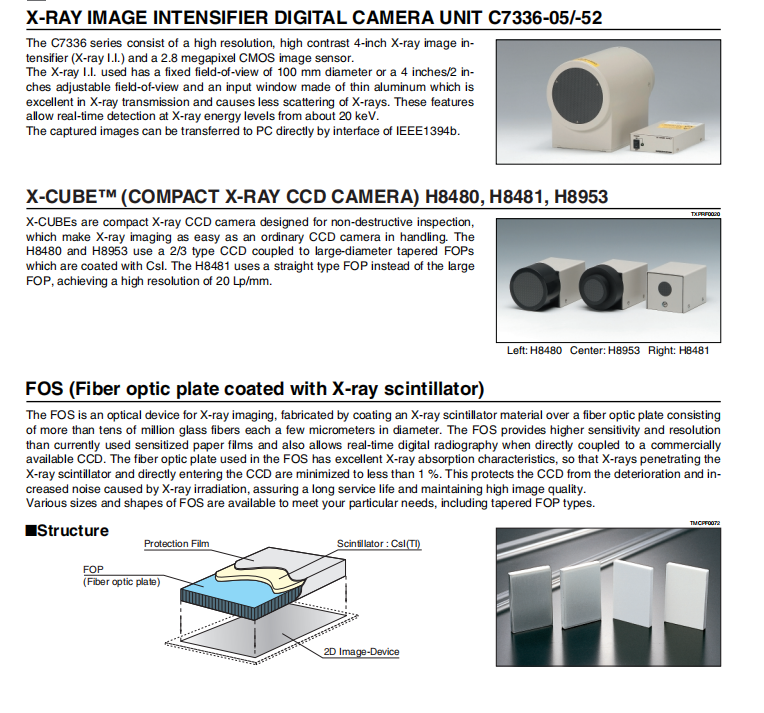 Hamamatsu 150 KV Microfocus X-Ray Source for Non-destructive inspection and X-ray CT