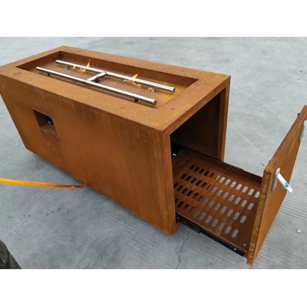 Таблица огня газа стали Corten металла подогревателя патио прямоугольника деревенская