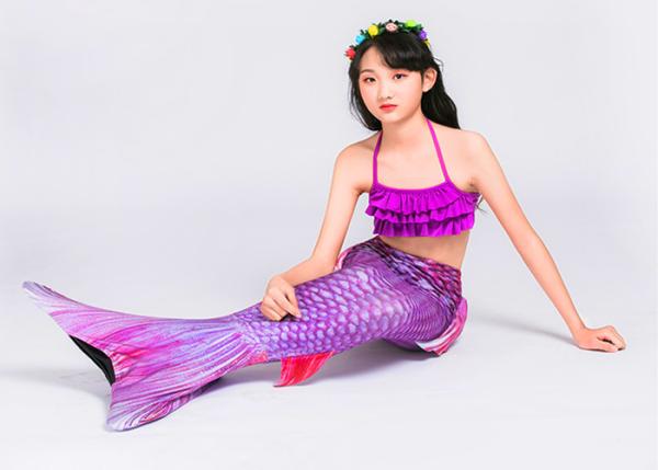 Flexible Ladies Mermaid Tail , Mermaid Tail Swimsuit Adult With Side Fins
