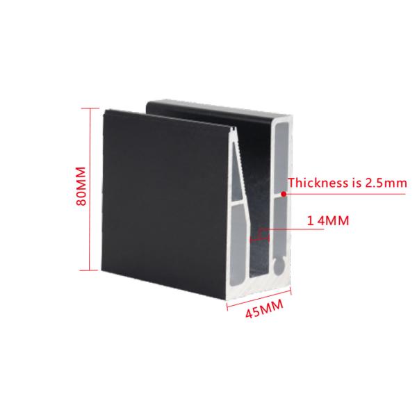 Staircase Aluminium Alloy U Channel Base Balcony Glass Railing for Flooring Mounting