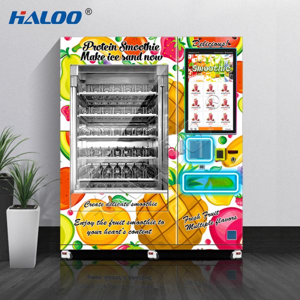 Haloo 32 inch fruit smoothie vending machine with 175 cups of large capacity color steel plate material  sturdy and durable