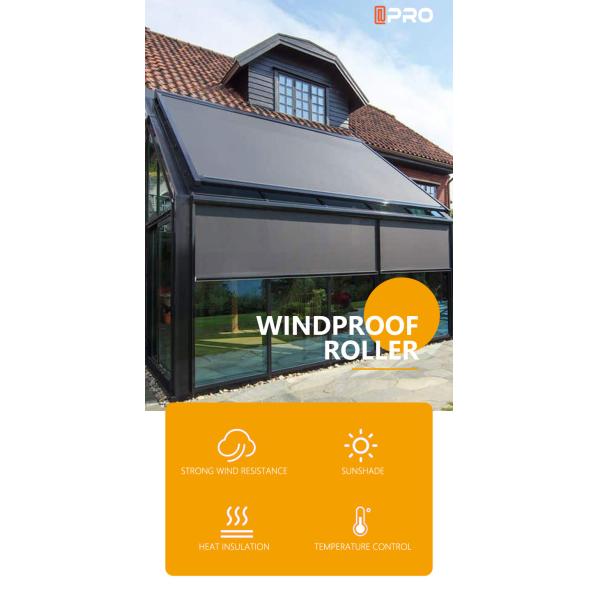 Garden Pergola Electric Roller Blinds Pvc Waterproof Sunscreen Outdoor Zip Screen