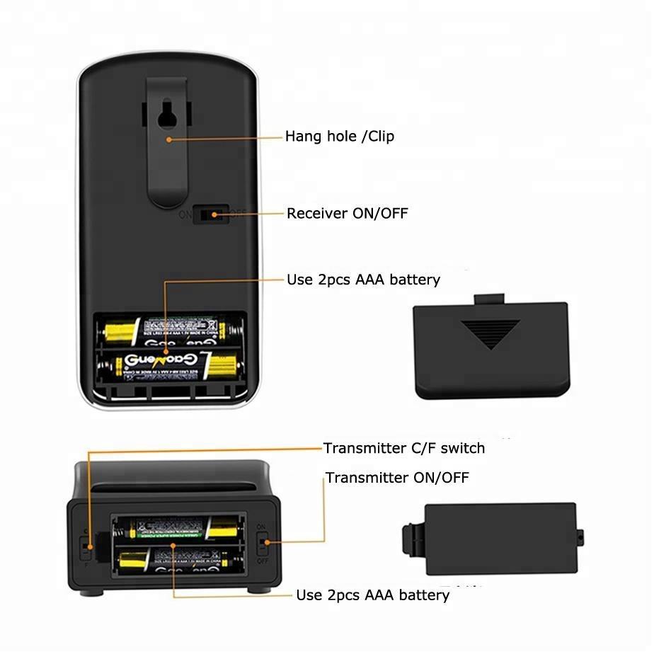 DTH-106 Wireless Remote BBQ Thermometer Dual Probe Digital Cooking Meat Food Oven Thermometer