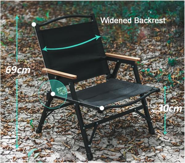 Kermit Chair Foldable Portable Ultra-Light Metal Chair, Portable Wood Beach Chairs, Outdoor Folding Chair